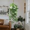 Artificial Vines for Decoration with Flowers 2 Pcs Hanging Plants Silk Garland White Morning Glory Vine Artificial Plants Outdoors 15Feet Fake Vine Plants for Wedding Indoor Wall Fence Baskets